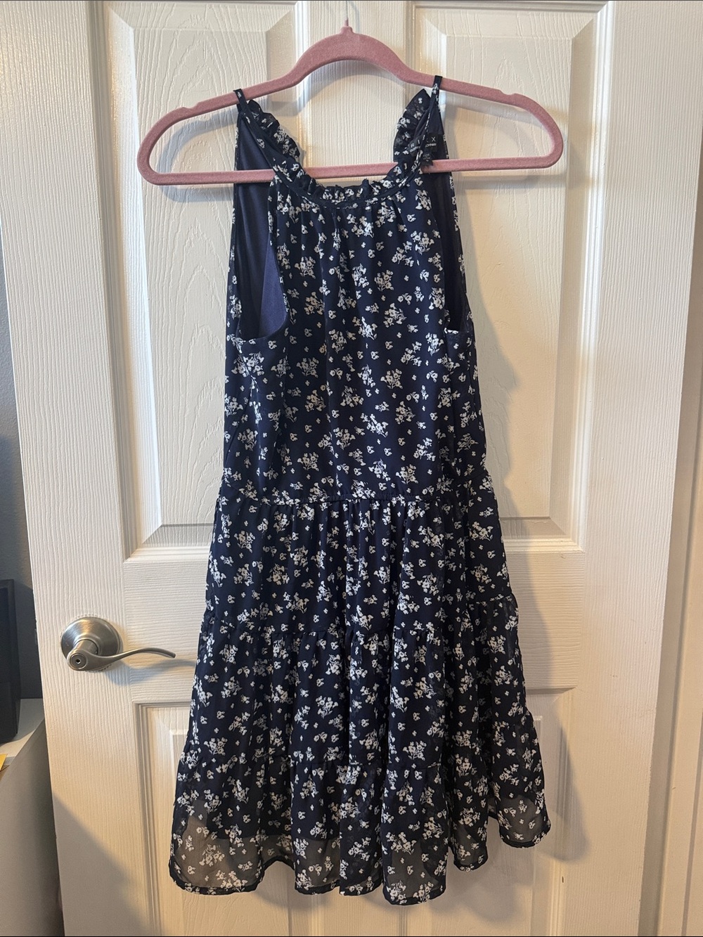 Trixxi Navy Floral Halter Sundress